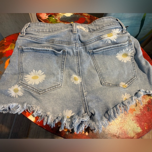 Material Girl Blue Jean Shorts with Daisy Print - Picture 3 of 3
